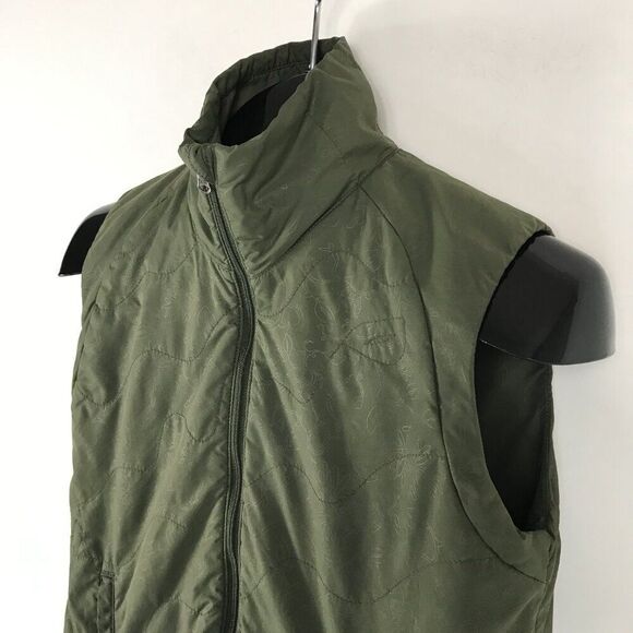 Columbia GRT Full Zip Vest Women's XS Green Floral Pockets Outdoor Winter Lined - Picture 4 of 12